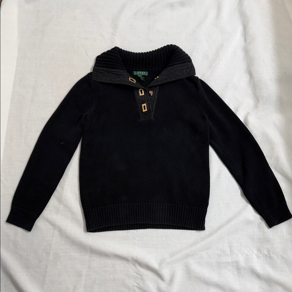 Ralph Lauren Sweaters - Vintage Ralph Lauren Women’s Medium Black Sweater With Gold Detail Women’s Med